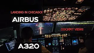 AMAZING LANDING VIEW! Cockpit view during landing in Chicago O'hare Airport.