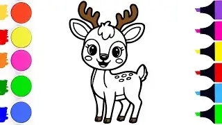 🦌🎨How To Draw a Colorful Reindeer | Easy Step by Step Tutorial | Drawing , Coloring and Painting