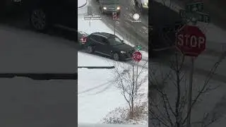 Cars Crash in Calgary Snow