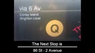 R160 Q Train via 2 Avenue line + via 6 Av announcements (96 St-2Av to Dekalb)