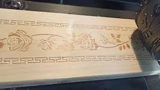 Горячее тиснение орнамента, узор Роза с меандром