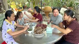 Lấy Củ Khoai Mỡ Tím Làm Bánh Và Nấu Khoai Từ Cùi #1243 - Hai Sướng 