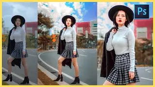 [ Photoshop Tutorial ] OUTDOOR POTRAIT EDIT (Girl) - Color grading