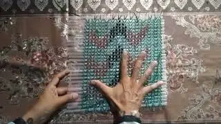 How to make Beautiful hand fan design with straw 🧃