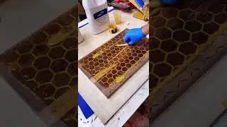 Golden Epoxy Charcuterie board! #epoxy #golden #maker #shorts #woodworking #howto #resin