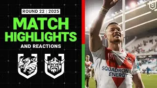 NRL Highlights | 2025 NRL Match Reactions and Highlights | Dragons v Raiders | Round 22