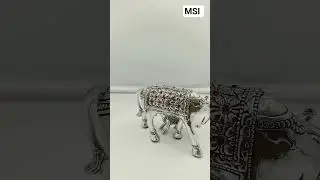 KB1707 // Pure Silver Cow and Calf Statue | Shuddh Chandi ki Gaay | Pooja & Gifting Idols