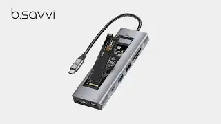 Essager 8-in-1 USB C Hub with 10Gbps M.2 NVMe SSD Enclosure