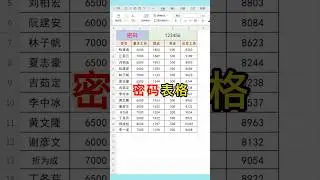 密码表格 学会做一个带密码的表格，保护数据！#excel #表格 #办公技巧 #文员 #0基础学电脑