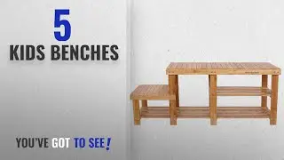 Kids Benches [2018]: SONGMICS Bamboo Shoe Bench Entryway Storage Rack with High and Low Levels for