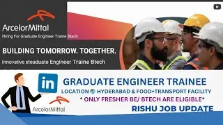 ArcelorMittal Hiring For BTech Fresher 🤠Salary 6LPA+#btechjobs@ArcelorMittalBrasilOficial @AMNSIndia