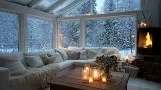 Serene White Lounge Piano | Snowy Ambience for Focus and Study