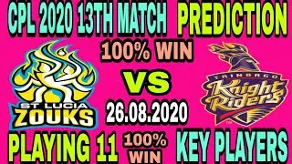 CPL 2020 | CARIBBEAN PREMIER LEAGUE | 13TH MATCH PREDICTION | 100% ACCURACY