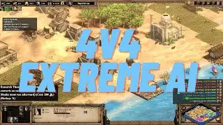 4v4 Real Players vs Extreme AI | Epic AOE2 Battle & Victory After Intense War!