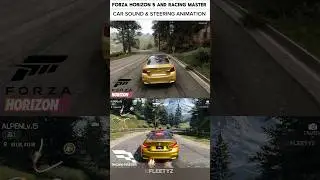 Сравнение звука и анимации управления автомобилями в Forza Horizon 5 и Racing Master.