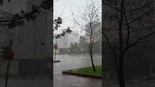 Just started unbelievable rain in Bucharest Romania 🇷🇴 #rain  #bucharest  #weather #europe