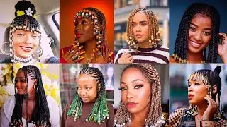 New African Braids Hairstyles with Beads for Black Women |African Braids with Unique Beads Finishing