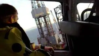 Helicopter offshore take off from  Ensco 92