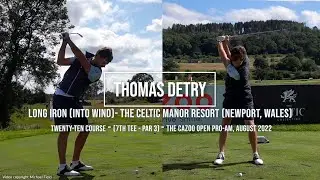 Thomas Detry Golf Swing Long-Iron (DTL & FO views), Cazoo Open, Celtic Manor (Wales), August 2022
