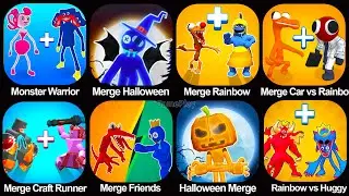 Merge Rainbow vs Huggy, Merge Car vs Rainbow, Merge Rainbow Friends, Merge Monster Craft Runner