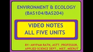 ENVIRONMENT AND ECOLOGY (BAS104/ BAS204) VIDEO NOTES