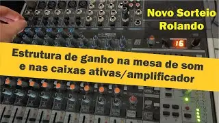Como fazer a estrutura de ganho na mesa de som e nas caixas ativas