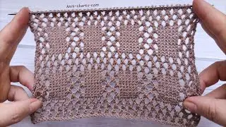Mesh Knit Stitch Pattern | Netzmuster stricken | Punto griglia ai ferri| Punto de malla a dos agujas