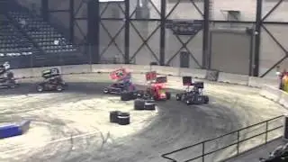 2013/2014 Midwest Indoor Racing Series - Winged Mini Sprints Feature At Delta Plex Arena