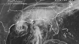 2017 Cindy - 4 Kilometer Resolution Visible Satellite Imagery Animation