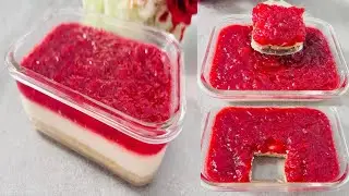 No cream No Gelatine super easy cherry dessert/simple No bake dessert recipe