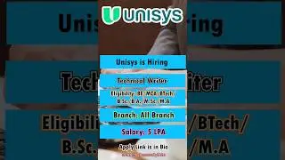 Unisys is hiring technical writer #jobs #shorts