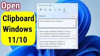 Best Way to Use Clipboard in Windows 11 & Windows 10 PC & Laptop | Find Clipboard History 