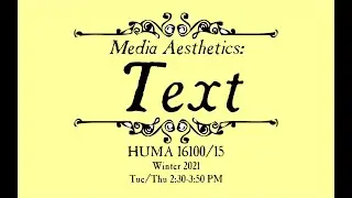 Welcome to Media Aesthetics: Text