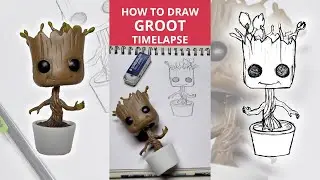 Quick - How to Draw Groot #shorts | Gaurdians of the Galaxy