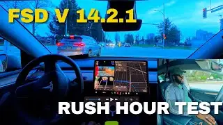 Tesla FSD 14 .2.1 Rush Hour Drive &mdash; Zero Disengagement! Full Review + New Features Explained