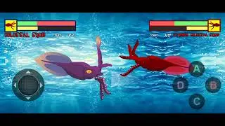 Sea creatures fighting 