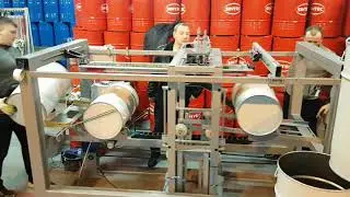 Universal 1-color screen printing machine MFBP-1200 for 50-100L drums.