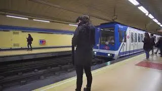 Spain, Madrid, Metro ride from Nueva Numancia