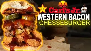 CARL'S JR DOUBLE WESTERN BACON CHEESEBURGER | COPYCAT RECIPE + HOMEMADE ONION RING RECIPE D.I.Y