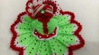 Ladoo gopal dress with mukut size 3,4 no flower wali //step by step बनाइए @shriharicrochetknitting 