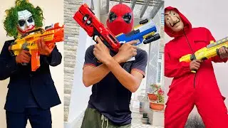 Spider-man Nerf Gun : Pikachu, Hulk, Joker...// Comedy Video