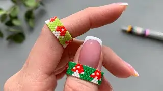 🍄 Discover the Magic of a Handcrafted Peyote Mushroom Beaded Ring!