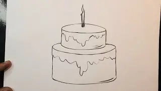 How to draw a cake 🎂  || Easy to draw kids 