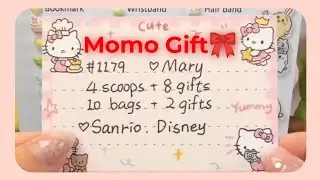 Hi! Mary❣️4 scoop order packaging💙Momo Gift🎀 #momogiftstore #disney #sanrio 