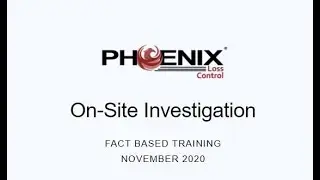 Training 2020 On Site Investigation