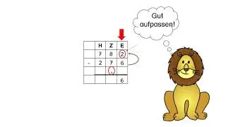 Schriftliche Subtraktion mit Übertrag