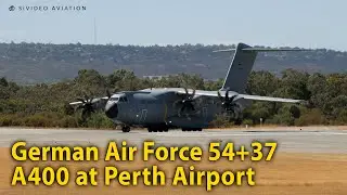 Airbus A400M - German Air Force (54+37) arriving and departing RW03 at Perth Airport.