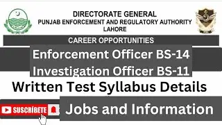 PERA Jobs Written Test Syllabus 2025 | Enforcement and Investigation Officer Jobs Syllabus | #PERA