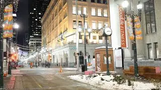Discover CANADA - Downtown Calgary Winter Night and Christmas Vibes Night walk | Calgary vlog