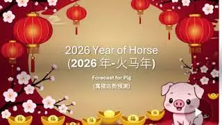 2026 Year of Fire Horse - Forecast for PigI 2026 年属猪运势预测（火马年)